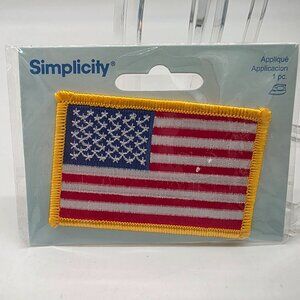 Simplicity American Flag Iron-On Patch 3x2 Inches For Clothing & Accessories
